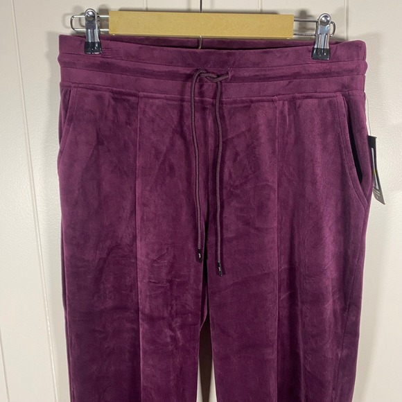 NWT Andrew Marc Sport‎ Velour Lounge Pants Plum Velvet Womens Medium - Picture 2 of 15